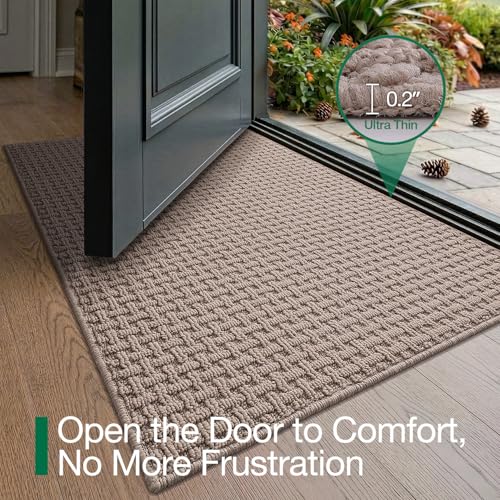 LUMI Washable Indoor Door Mat for Entryway 32x48, Entrance Mat, Taupe by LUMI - Used condition - Image 7