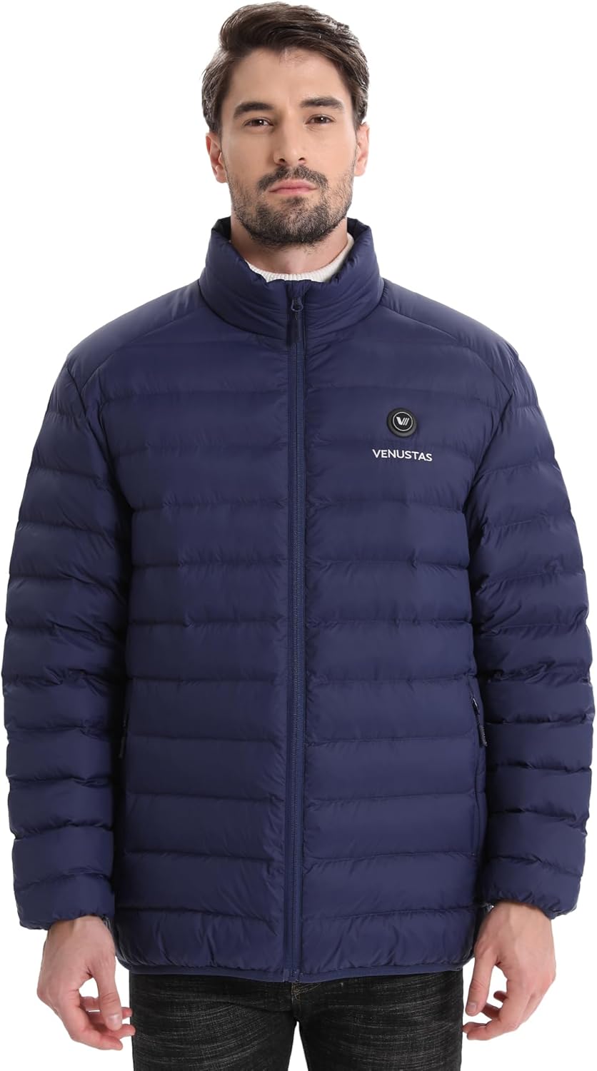 Venustas Men's Lightweight Heated Jacket with Battery, 6-Zone Electric Puffer Winter Coat for Outdoor Camping Hiking - Image 2