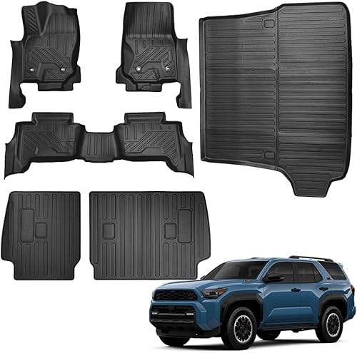 Alfombrillas TPE para Piso y Maletero para Todo Clima para Toyota 4Runner Fuel 2025-2026 5 Asientos - Forros de Coche de Servicio Pesado