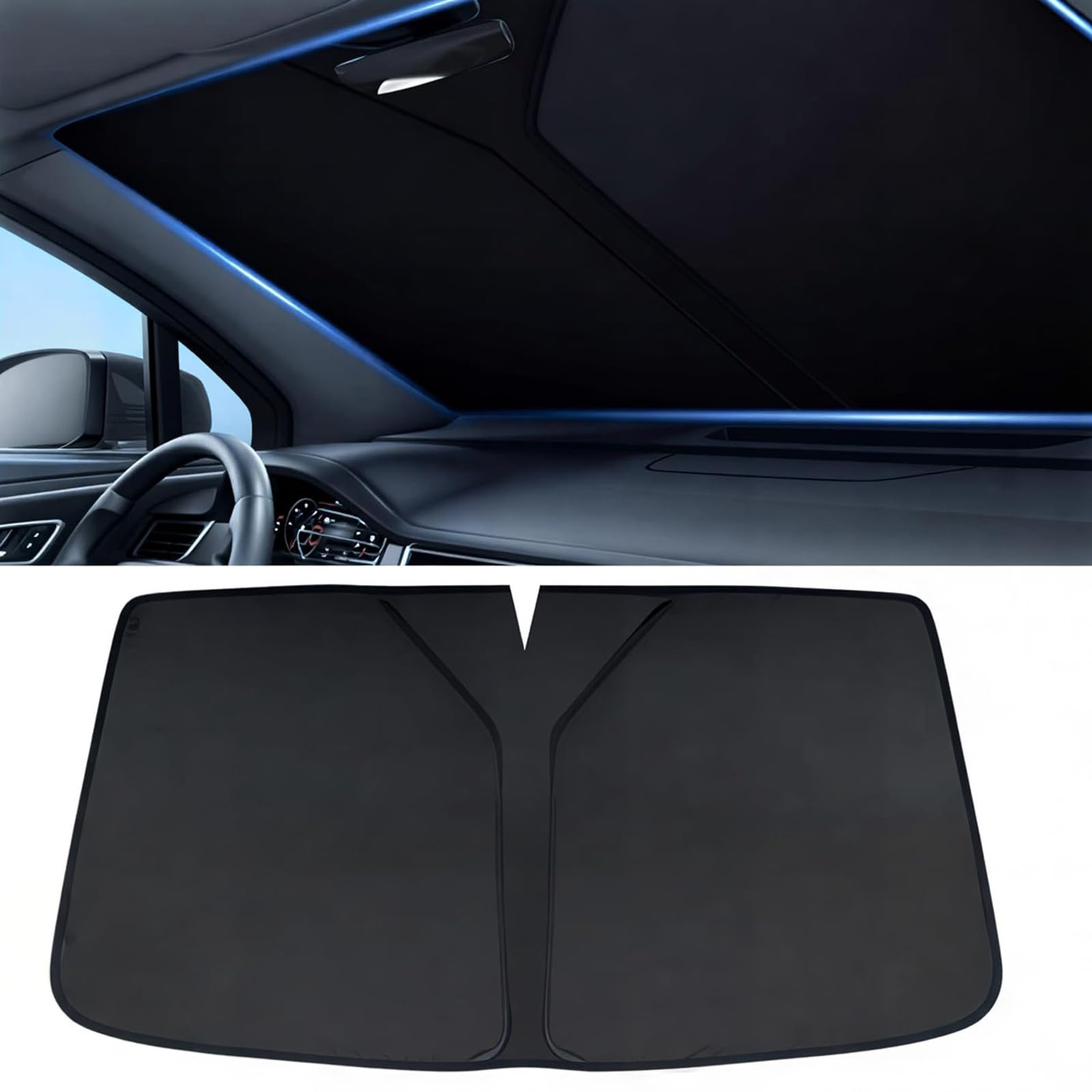LUUXWPFZ Car Windscreen Sun Shade, for Ford Kuga 2019-2022 2023 2024 2025 Foldable Reflective Car Windscreen Sunshade Reflector UV Rays Windshield Sun Shade