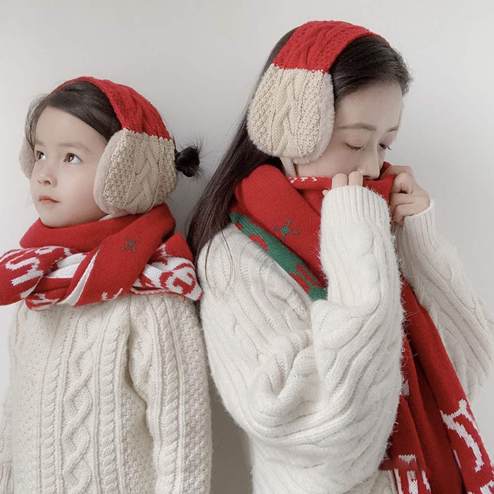 PartyKindom Bufanda De Navidad Tricotada Diseño De Cuerno Para Invierno Accesorio Familiar Cálido y Festivo Adultos
