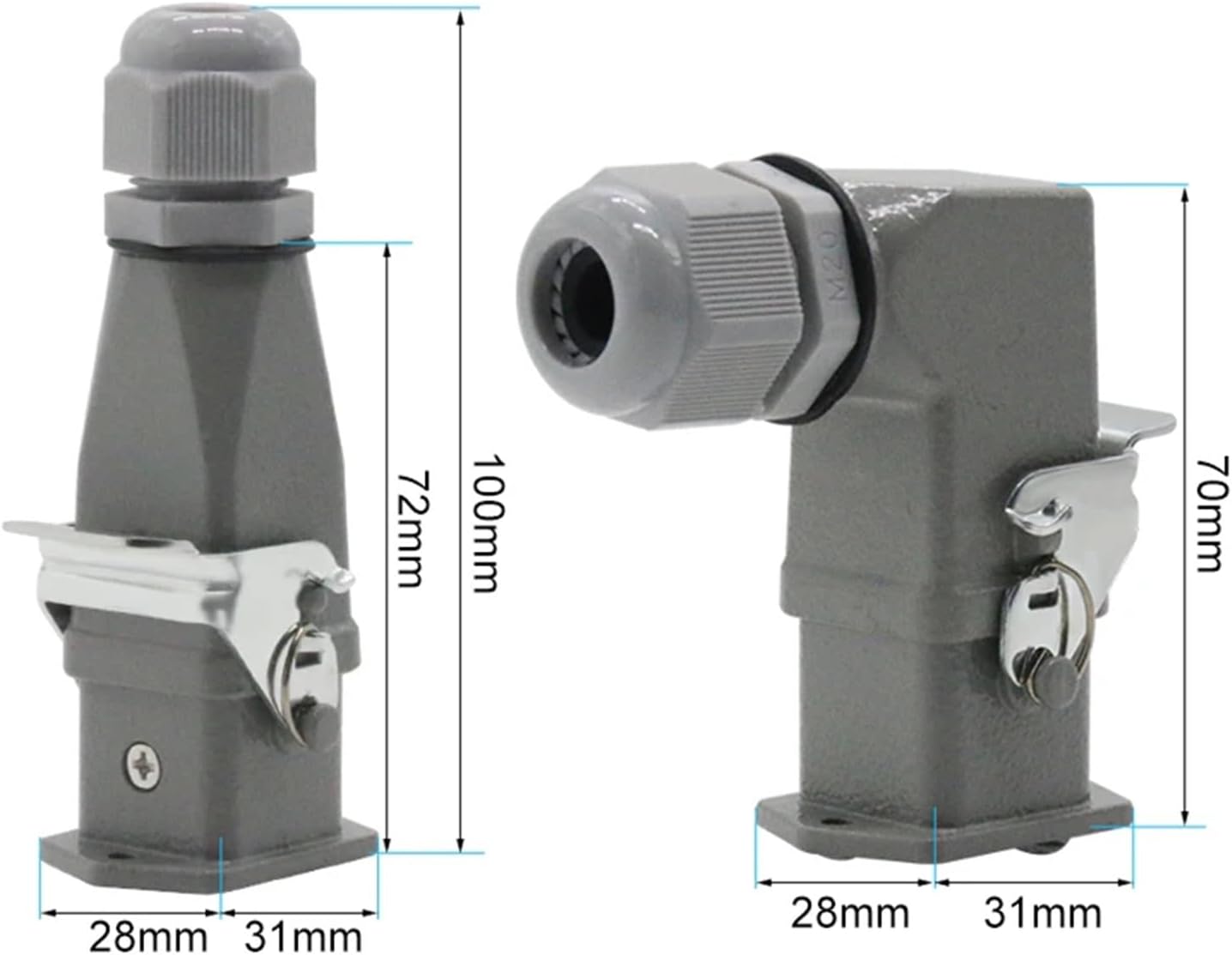 HDC-HA 4 Core (3+1)/5(4 +1)/6(5+1)/8 (7+1) Pins Heavy Duty Connector Aviation Industry Waterproof Plug and Socket (Color : 6core-01)