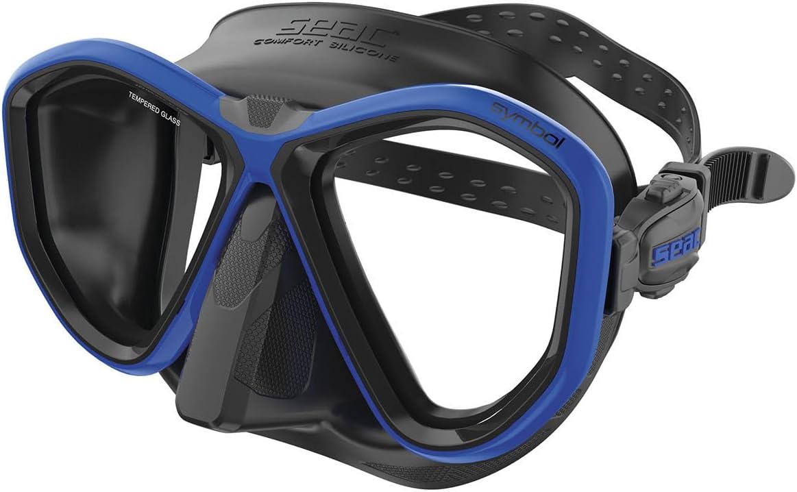 Seac Symbol Dive Mask - Black/Blue, Clear, Standard