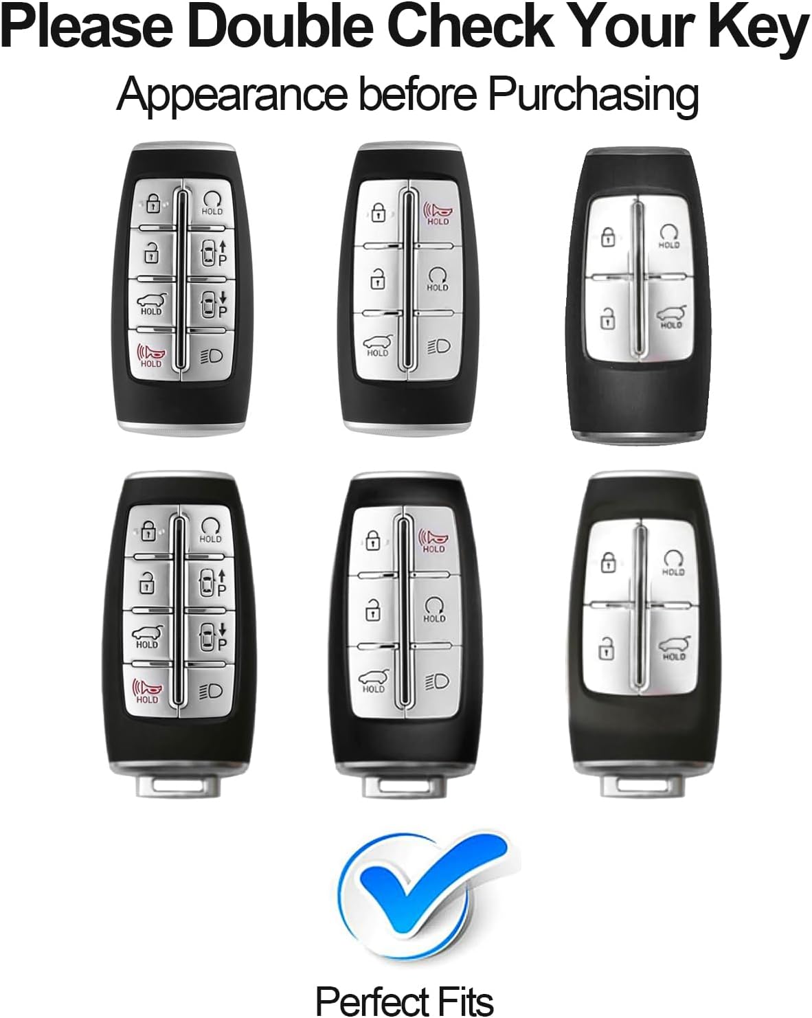 Key Fob Cover Compatible with Genesis,Carbon Fiber Car Key Case Protector Compatible for G70 G80 G90 GV70 GV80 GV90 Key Fob Cover with Keychain Smart Key Fob Holder,Black