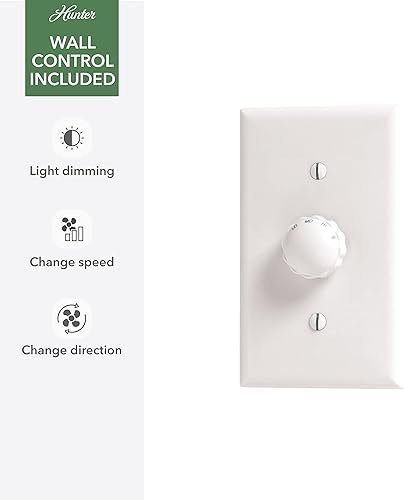 Miniatura 6 de Hunter Fan Company 52617 Mosley Ventilador de techo, 052, blanco fresco