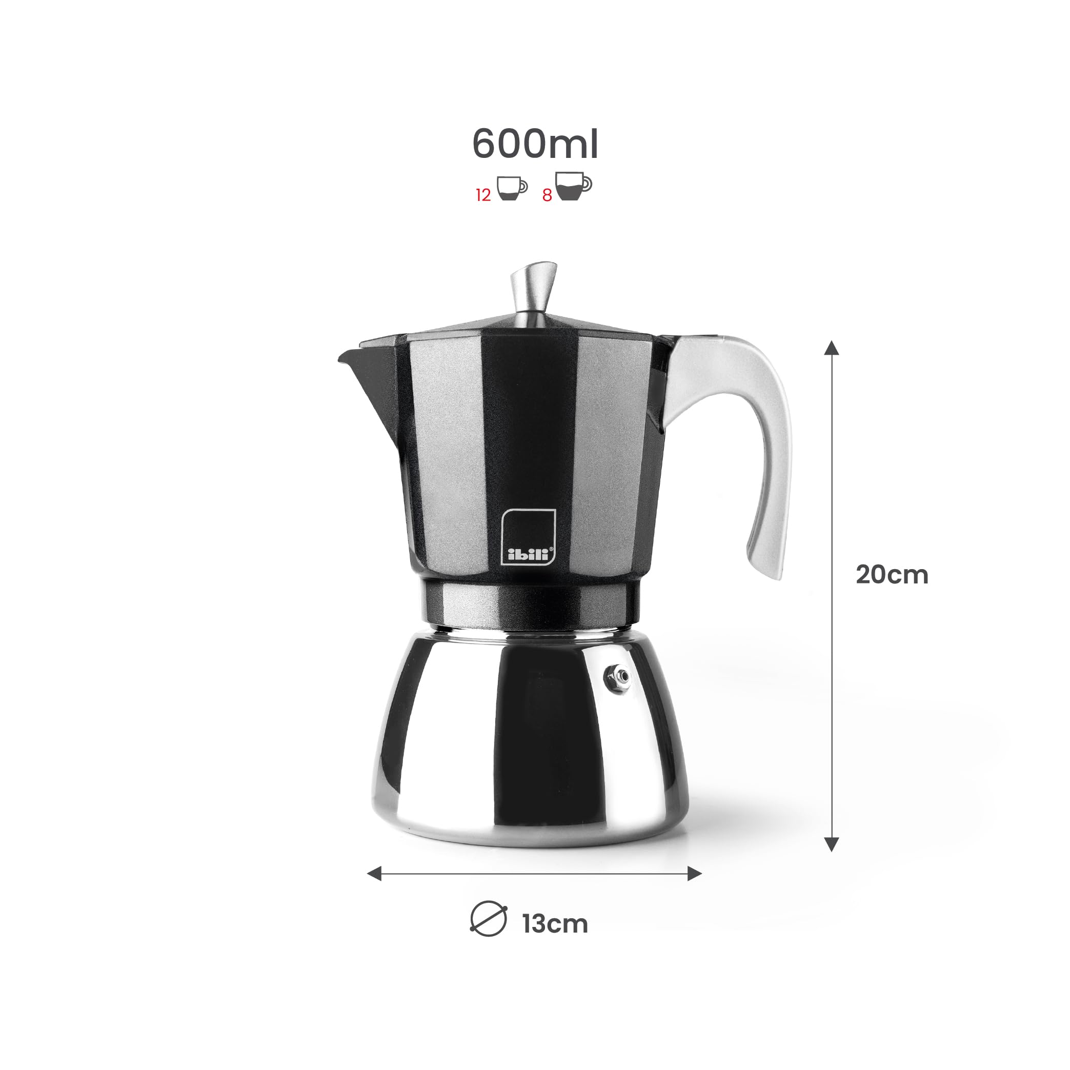 Image secondaire de Cafetière IBILI Elba Noire 12 Tasses en Aluminium