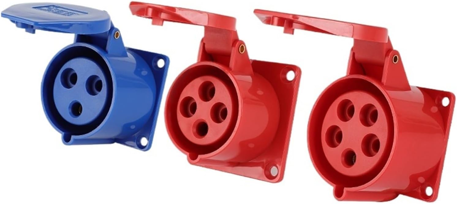 16A/32A 3/4/5 pin IP44 Electrical Connection Wall Mount Connector Socket Plug(Plug,32A_4PIN)