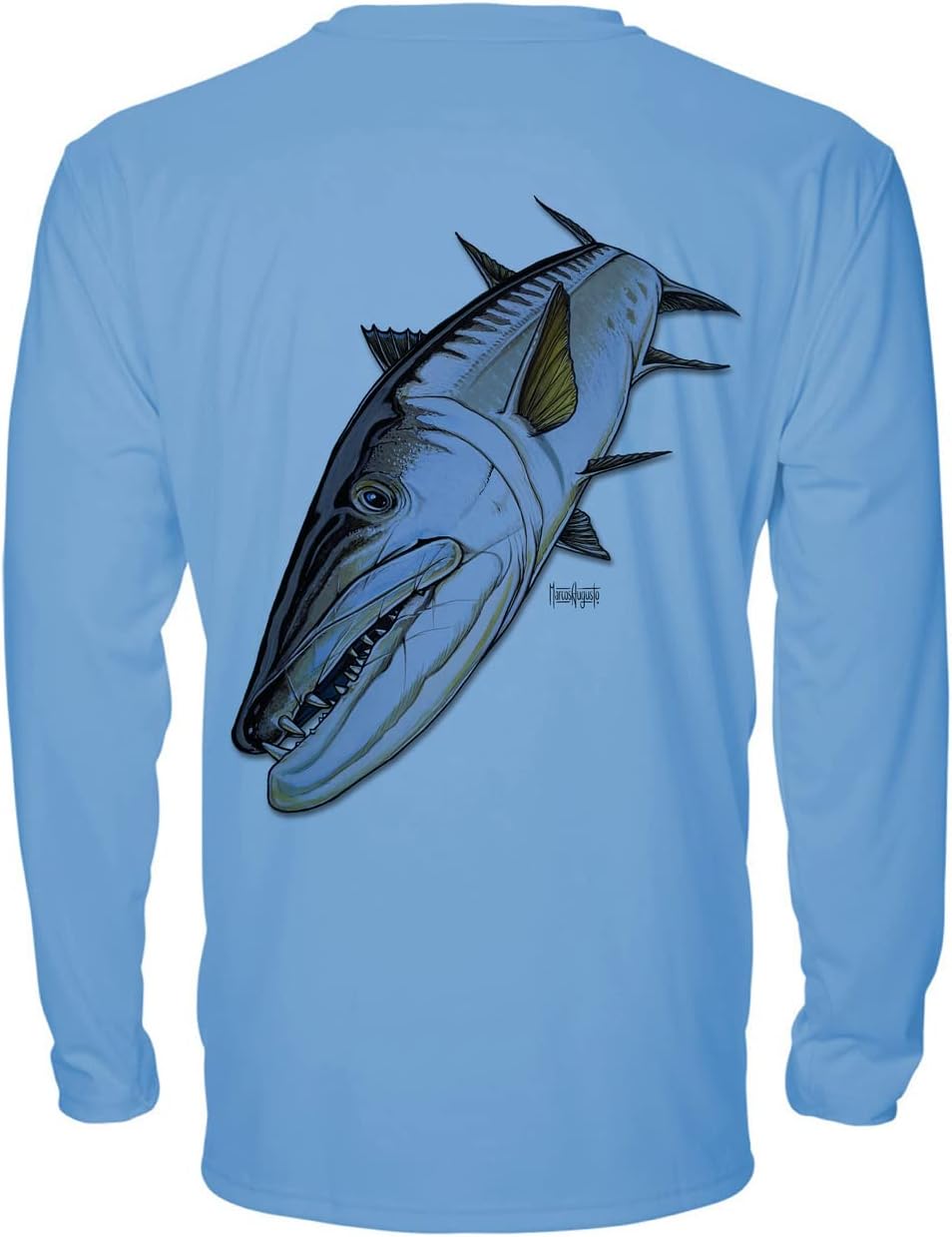 Denali Men's Teaser UPF 50+ Long Sleeve T-Shirt, UV Protection Shirt, Marcos Augusto Artwork: Barracuda