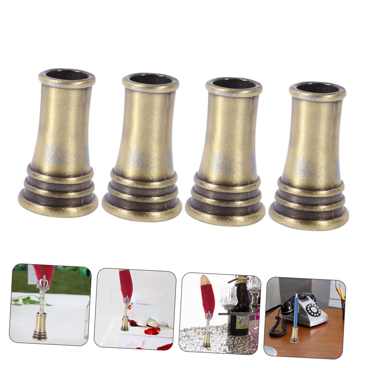 SHINEOFI Juego De 4 Elegantes Portalápices De Cobre Organizador De Escritorio Para Oficina 4 Unidades