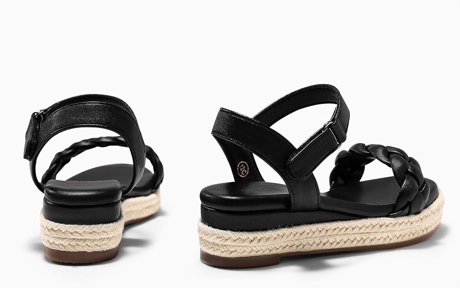 Coutgo Girls Platform Sandals Espadrille Braid Open Toe Ankle Strap Wedge Sandals Summer Dress Shoes for Toddler/Little/Big Kids