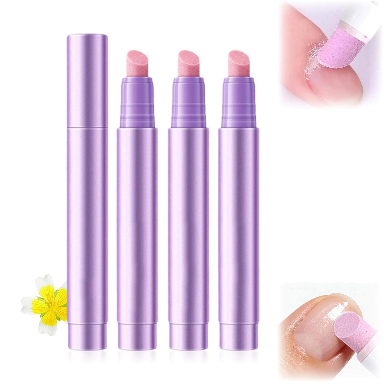 KLIFE 3Pcs Ceramic Cuticle Oil Pusher Pen Set - 2-in-1 Nail Care Pens for Manicure, Pedicure, Dry Cuticles & Hangnails