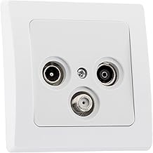 Chilitec Antennendose Delphi TV Sat Kabel Fernsehen Radio Digital Full-HD UHD 4K tauglich End Dose mit 1-Fach Rahmen Weiß