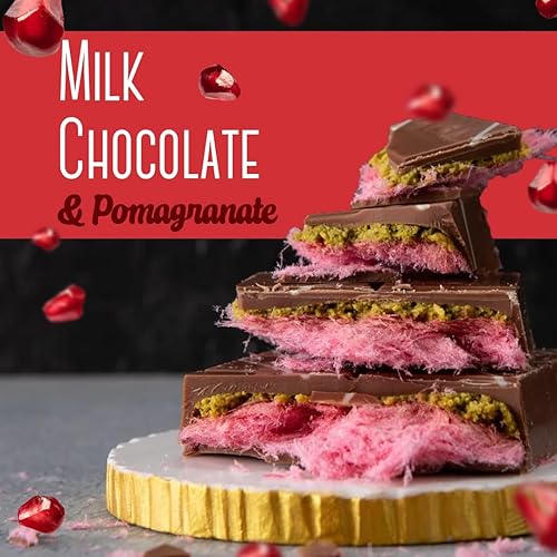 Miniatura 4 de Angelique Chocolate Barra de chocolate con leche y algodón de granada Angel Hair - Golosina belga viral - Regalo gourmet - 5.08 oz