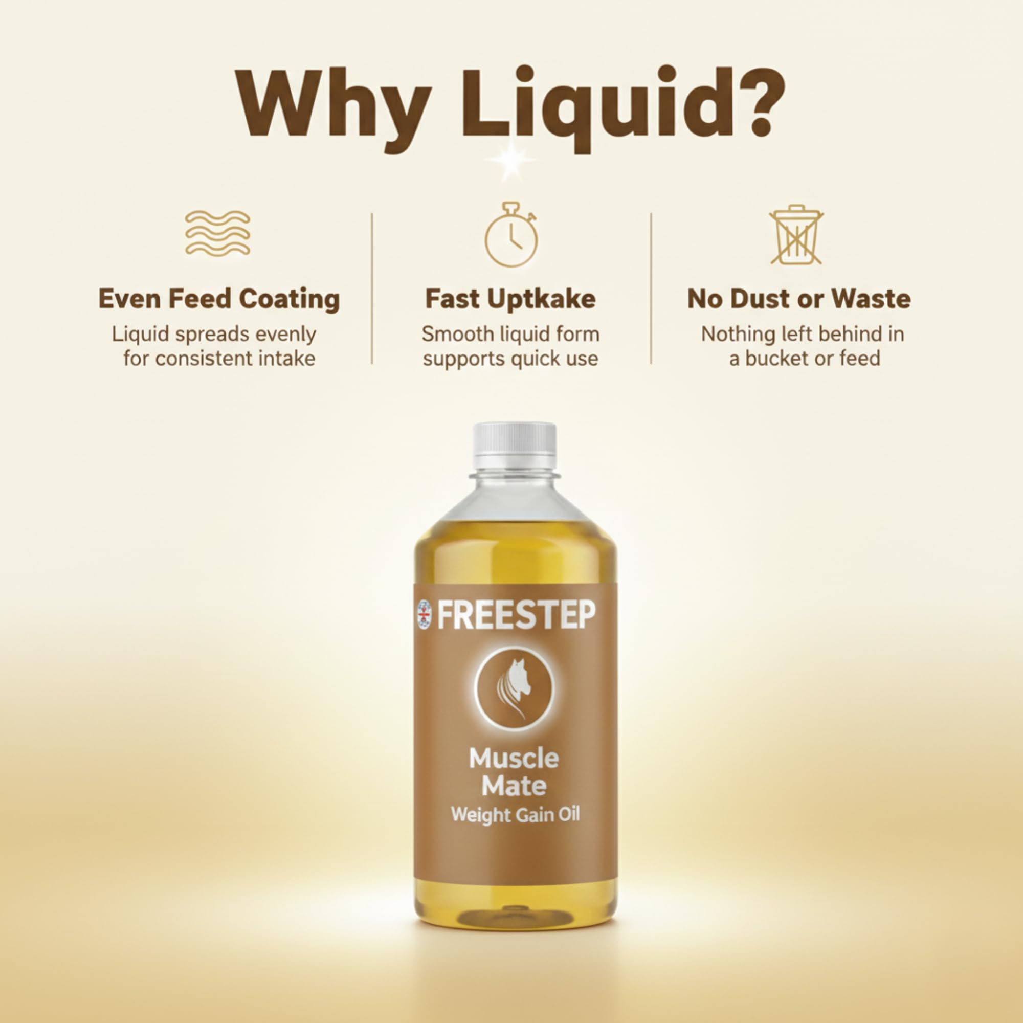 Muscle Mate | Olio condizionante per l'aumento di peso dei cavalli, supporto topline e costruttore muscolare | Olio di crusca di riso per cavalli | 1200 mg Gamma Oryzanol per 15 ml | Mangime