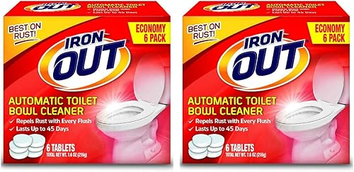 IRON OUT Tabletas limpiadoras automáticas para inodoro, 12 tabletas