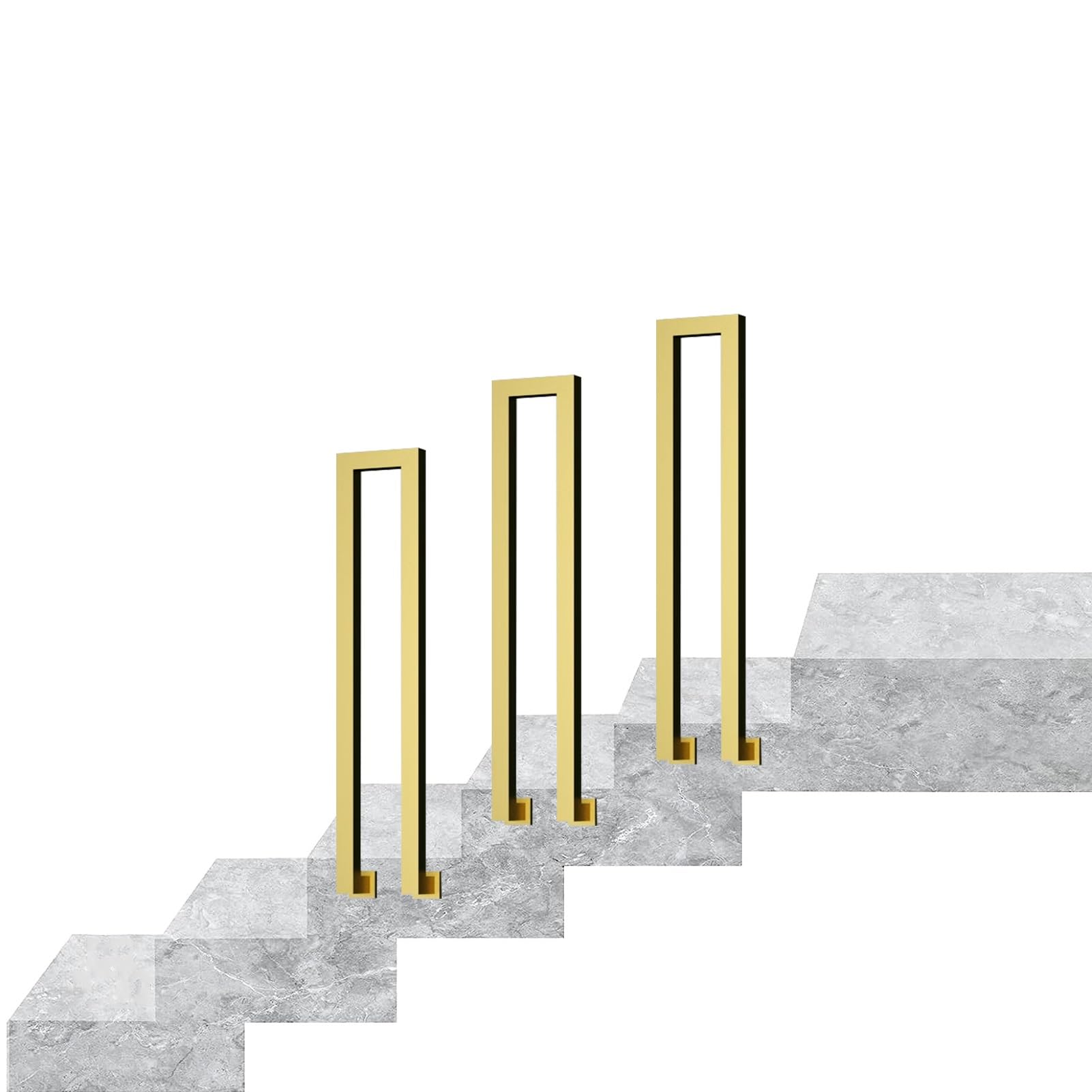 Rampes d'extérieur pour marches extérieures et escalier de jardin or 75 cm
