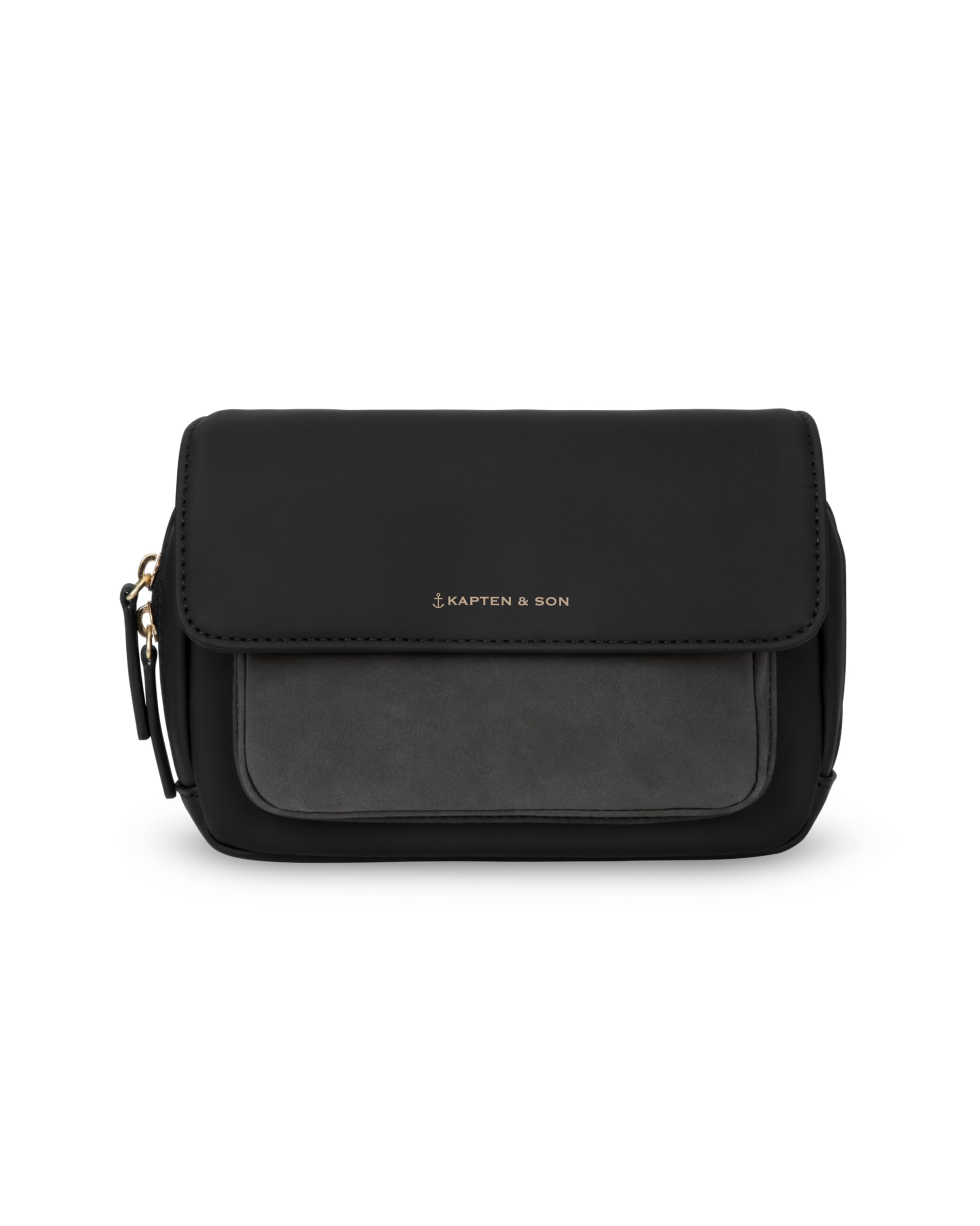 Kapten & Son Bauchtasche Damen Schwarz Visby 1,2 L | Umhängetasche Damen | Innen- & Außenfach mit Reißverschluss | Crossbody Bag | längenverstellbarer Gurt | ideal für Reisen, Alltag, City
