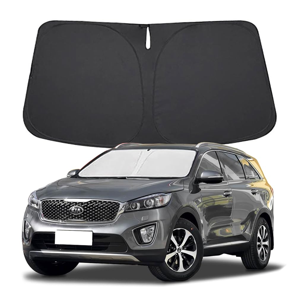 Windshield Sun Shade for Kia Sorento 2011 2012 2013 2014 2015 Front Window Shade Sun Visor Protector Kia Sorento Accessories Foldable Sunshade Reflective Polyester Blocks UV Rays Keep Your Car Cool