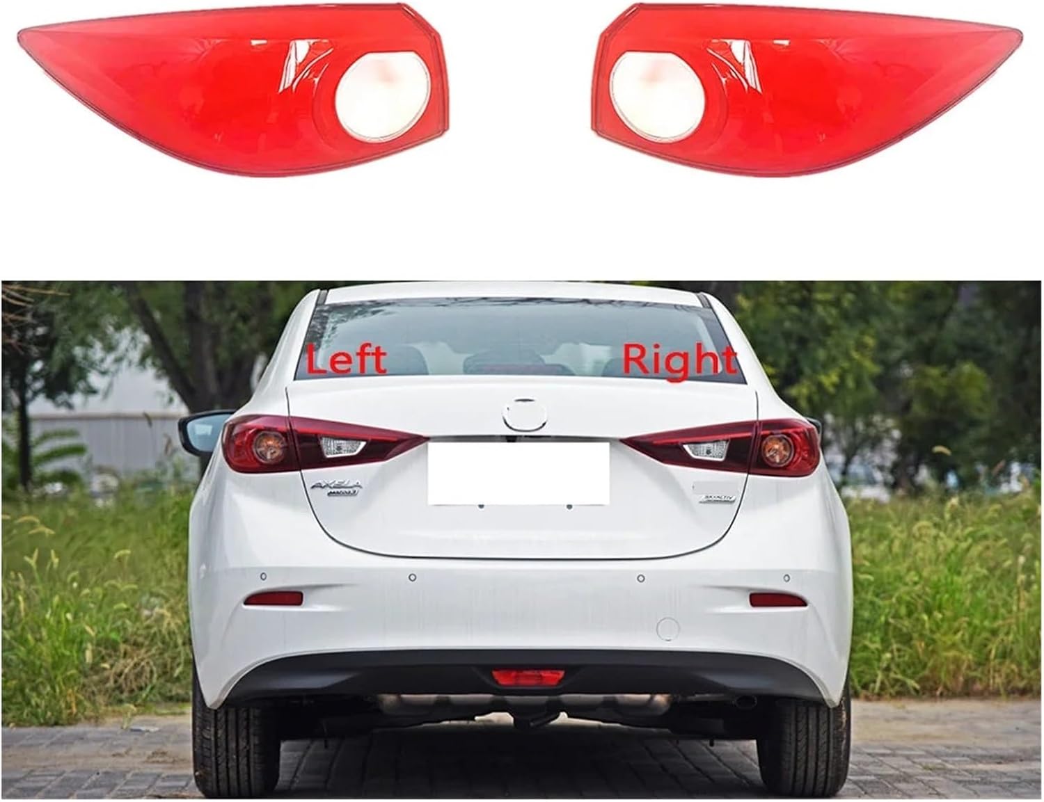 Compatible For Mazda 3 Axela Sedan 2014 2015 2016 Car Rear Taillight Shell Brake Lights Shell Auto Rear Lamp Shell Cover Mask Lampshade(Outside A Pair)