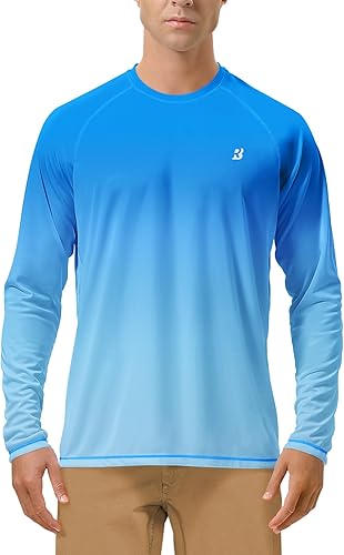 Vista 6 de Roadbox Camisas de Protección Solar UV UPF 50+ para Hombres Manga Larga SPF Rash Guard para Pesca Senderismo Natación Correr