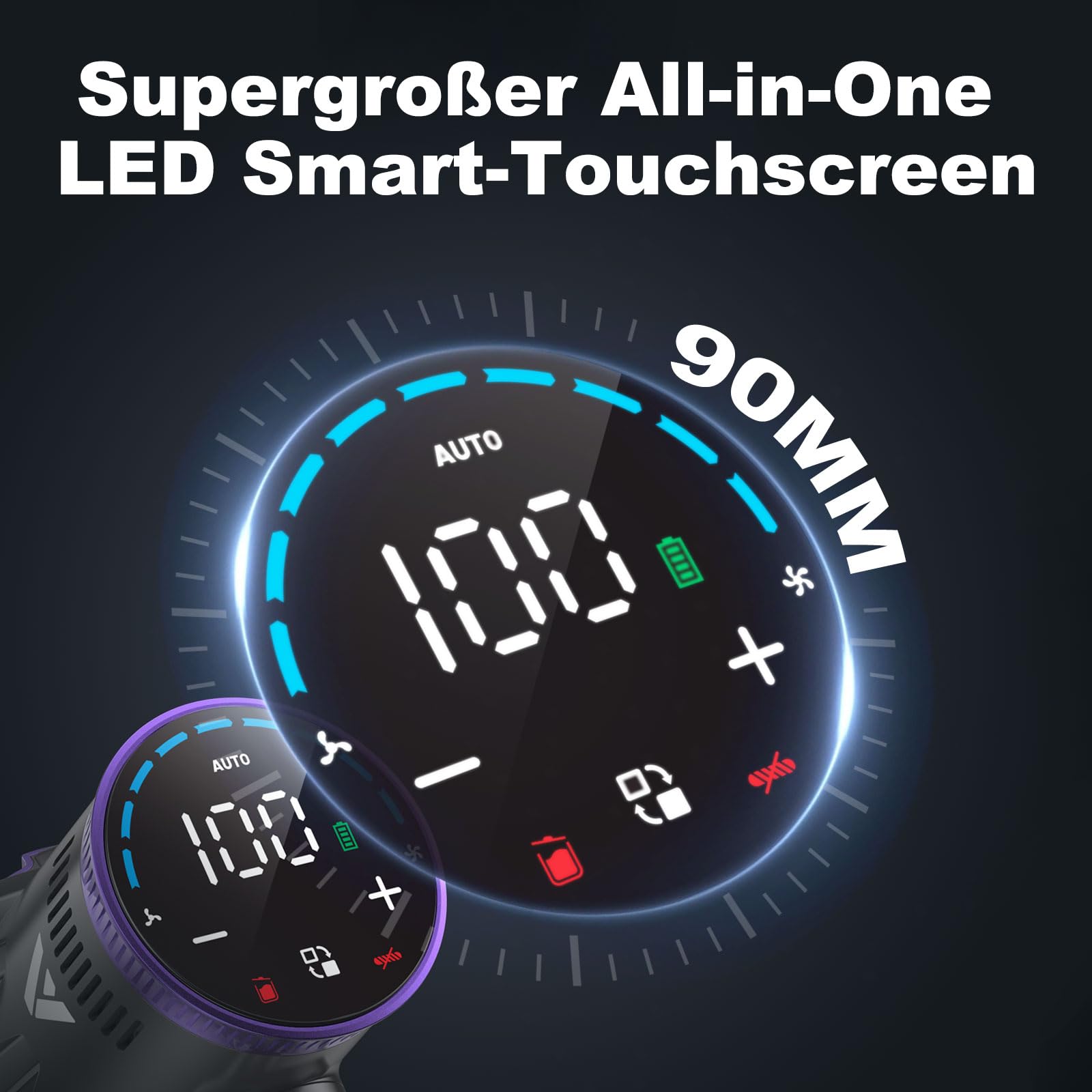 coovy SU7 Akku Staubsauger Kabellos, 55000Pa/580W 75Min Laufzeit Akkustaubsauger mit LED Display & Auto-Stauberkennung, Selbststehend, Akkusauger Vacuum Cleaner für Teppich Tierhaare