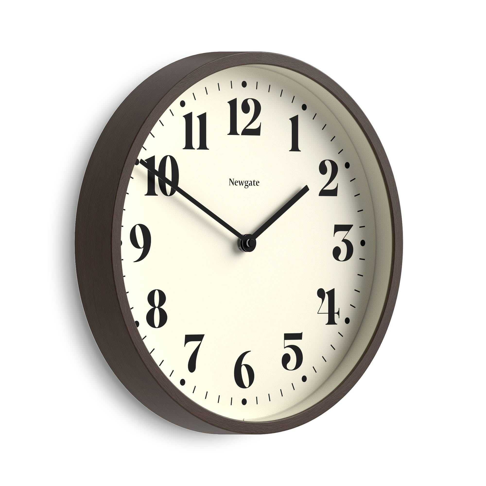 NEWGATE® Number Four Theatre wall clock, Dark Faux Wood, 30 x 30 x 4.5 cm - Image 2
