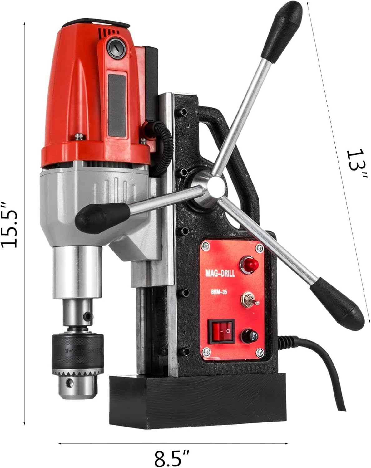 BRM35 50mm Magnetic Drill Press 980W Rocker Lever Electric Bench Drilling Rig Machine for Engineering Steel Structure
