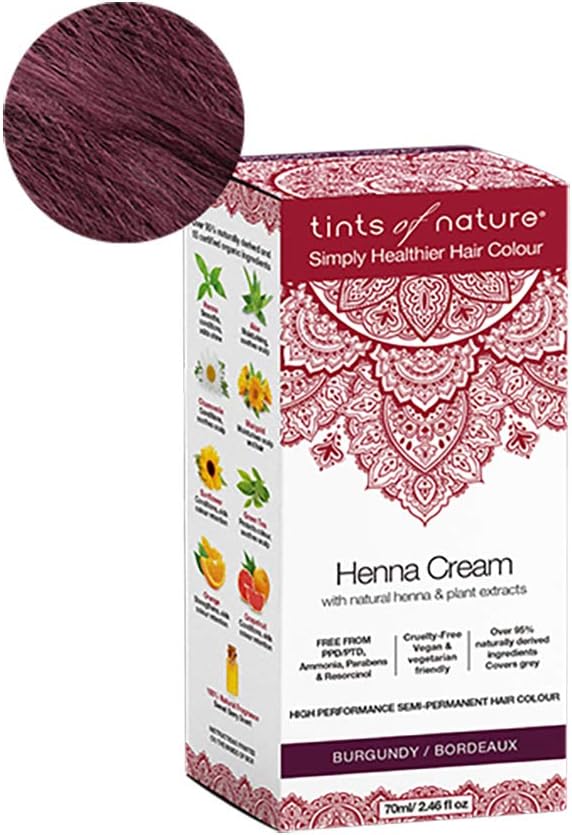 Burgundy Semi-Permanent Henna Cream Hair Colour Natural and Organic – Single Pack