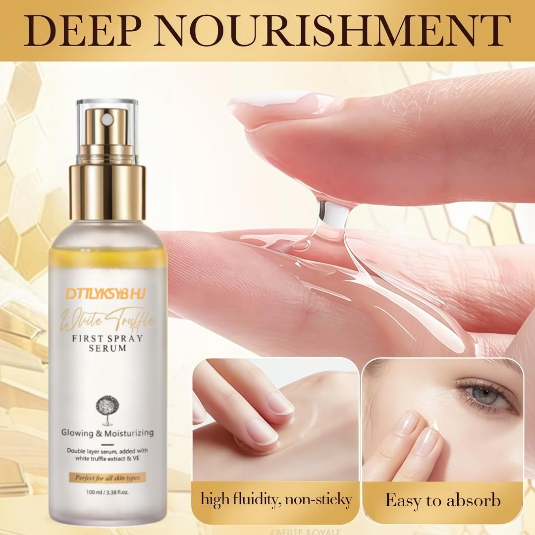 White Truffle First Spray Serum, Korean Formula Skin Care for All Skin Types, Deep Hydrating & Smooths & Plumps Skin - 3.38 Fl Oz