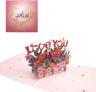3D Pop-Up Mothers Day Card! Birthday Gift with Note Card and Envelope, Perfect for Birthdays, Teacher Appreciation, or Gifting Mom, Grandma, Dad, or Best Friends.