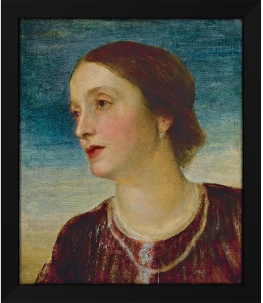 George Frederic Watts 20x23 Black Modern Framed Art Print Titled: Portrait of the Countess Somers