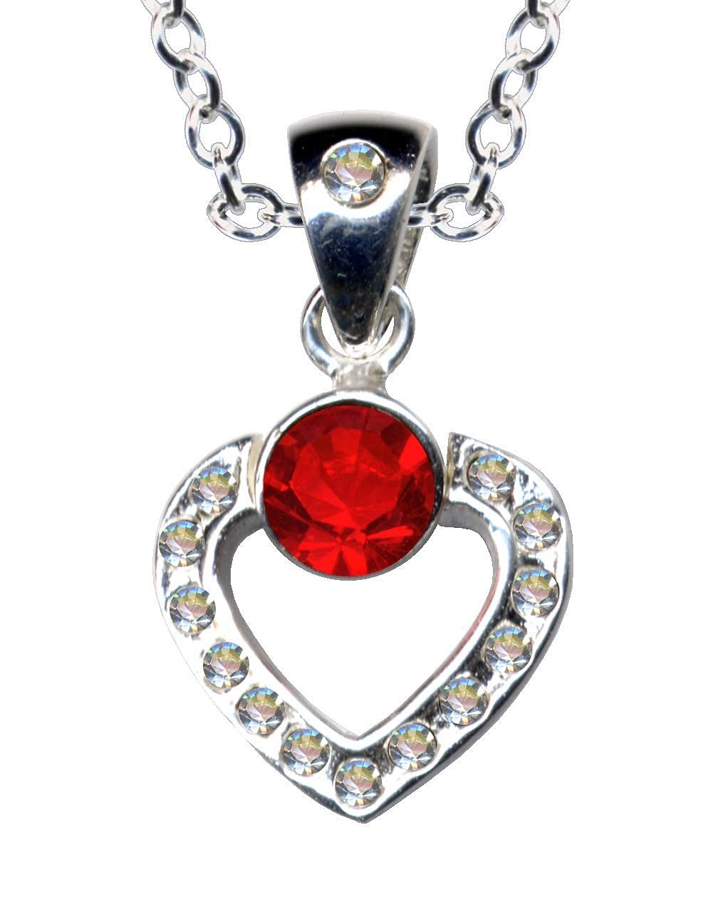 Collana Cuore Rosso In Argento 925 Con Zircone Cubico – Ciondolo Amore Per Donna – Placcata Oro O Platino – Regalo San Valentino, Compleanno, Anniversario