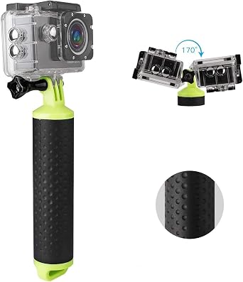 WOLFANG Action Camera Floating Hand Grip Camera Handle Waterproof Monopod Hand Grip Float Stick Selfie Floating for Action Camera Sports Camera