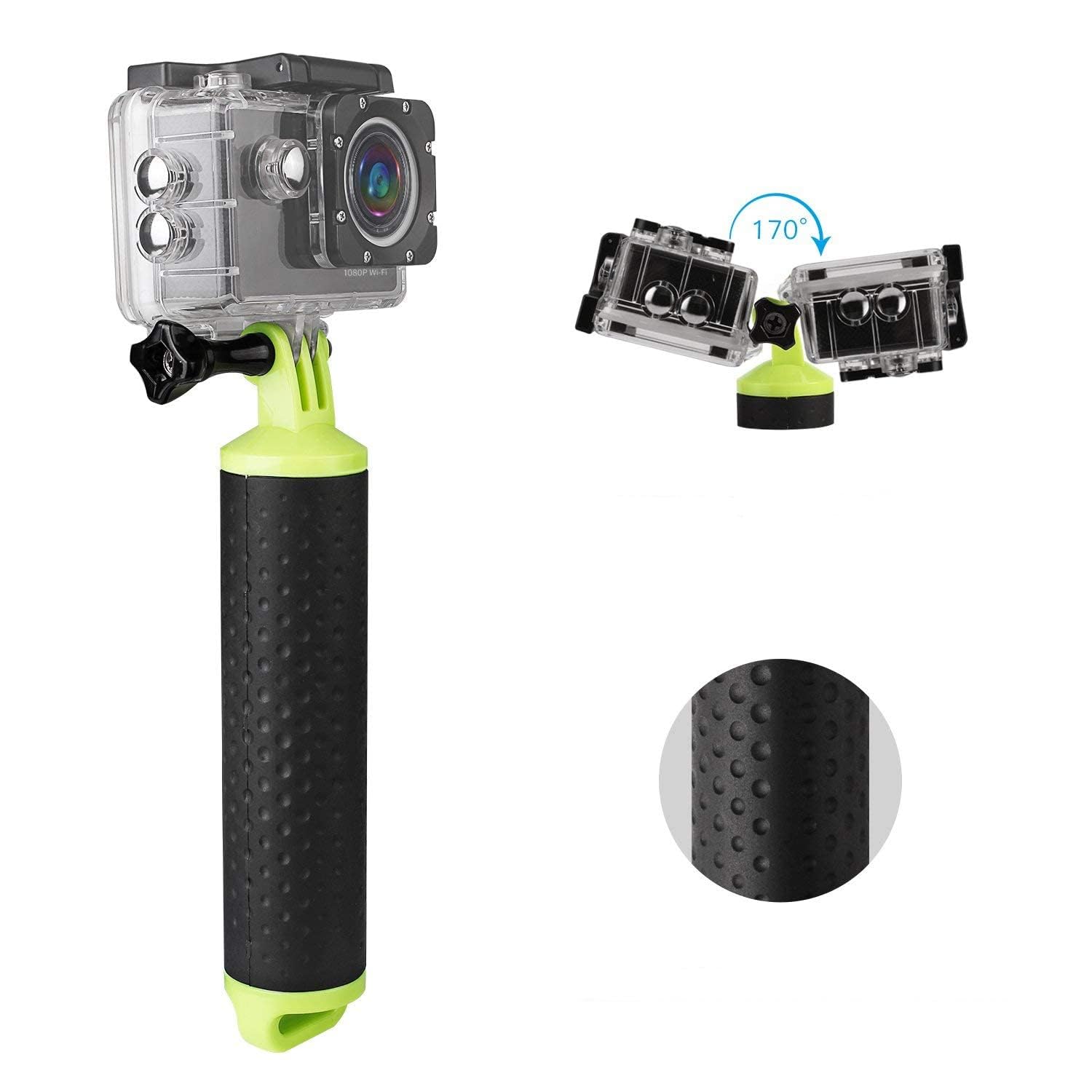 WOLFANGFloating Buoy Grip, Waterproof Handle, Monopod, Hand Grip, Floating Selfie Stick for Action Camera, Sports Camera, Etc