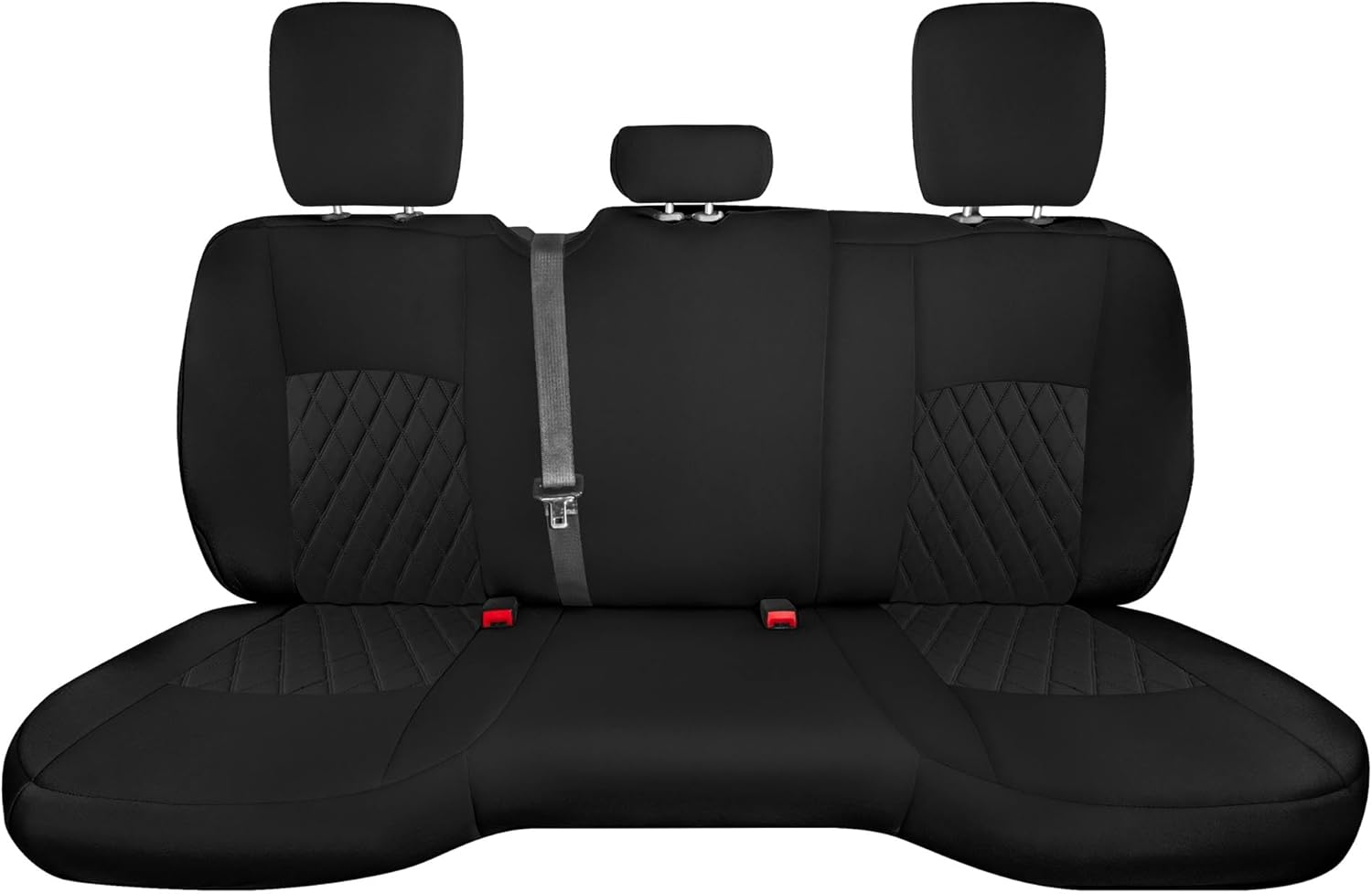 FH Group Custom Fit Seat Covers Compatible With Dodge Ram 1500 2009-2018 & Ram 1500 Classic 2019-2025 Quad Cab, Rear Seat Cover for RAM Pickup (Solid Rear Bench), Ultraflex Neoprene Seat Covers, Black