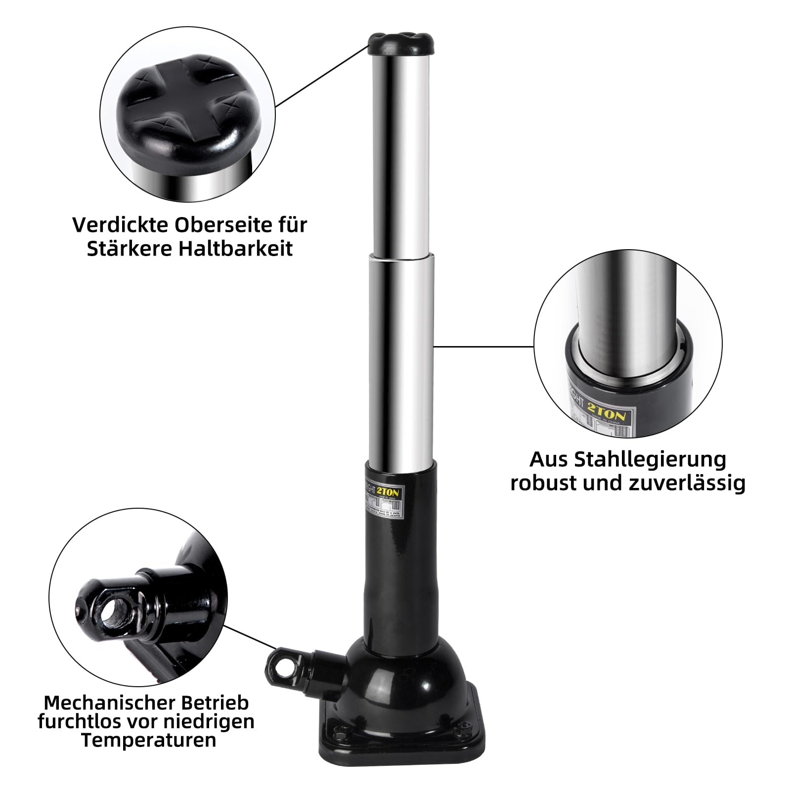 Pickup SUV cric non idraulico, portata fino a 2 T, bottiglia a spirale Jack e Jack Stands in uno, All-in-One Car Lift (107H)