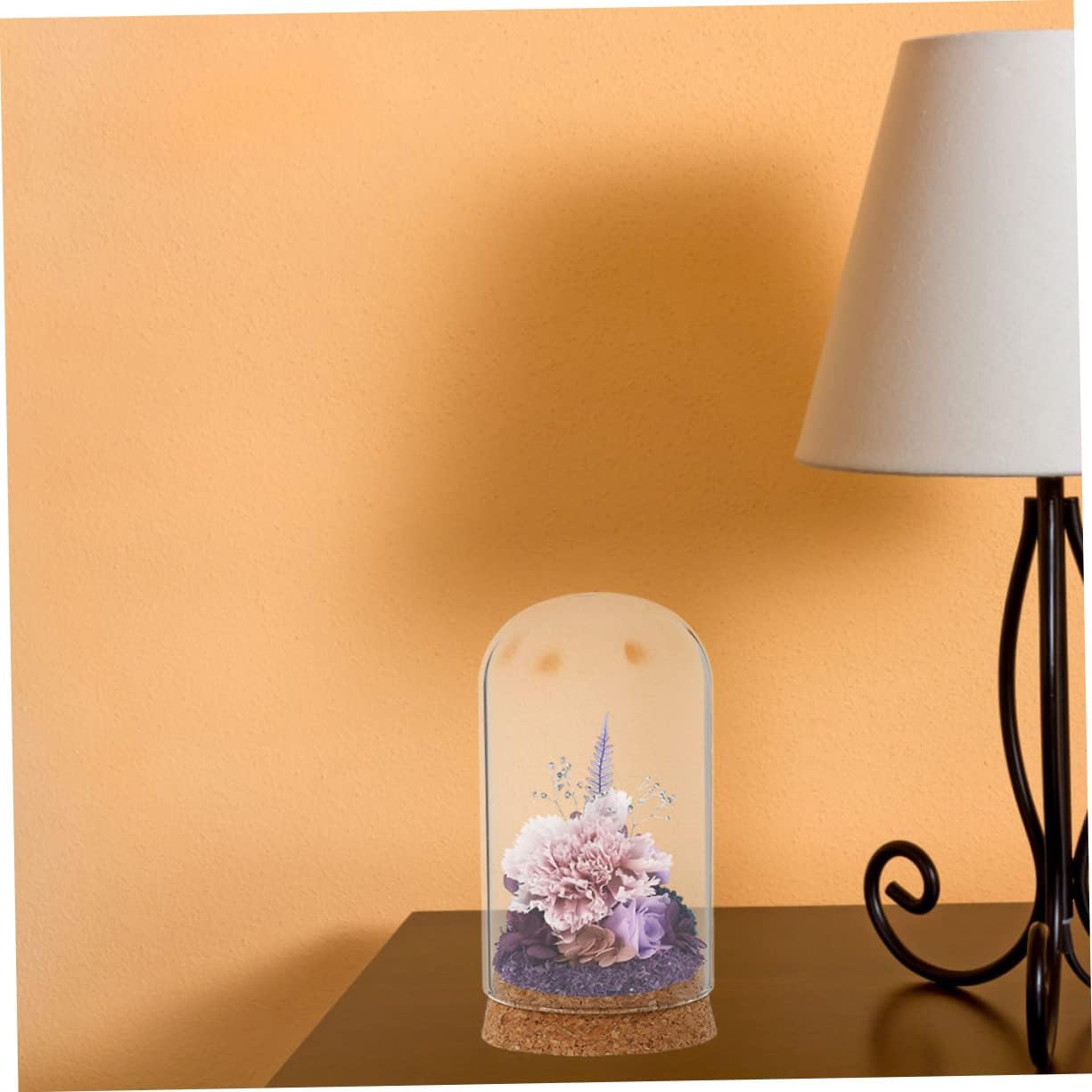 5pcs Glass Cover with Cork for Preserved Flowers Decorative Dome Adornment Transparent Display Jars for Home Decor for Showcasing Keepsakes and Crafts