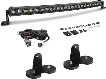 30" Curved Light Bar Kit + Magnetic Base Mounting Brackets No Drilling or Cutting