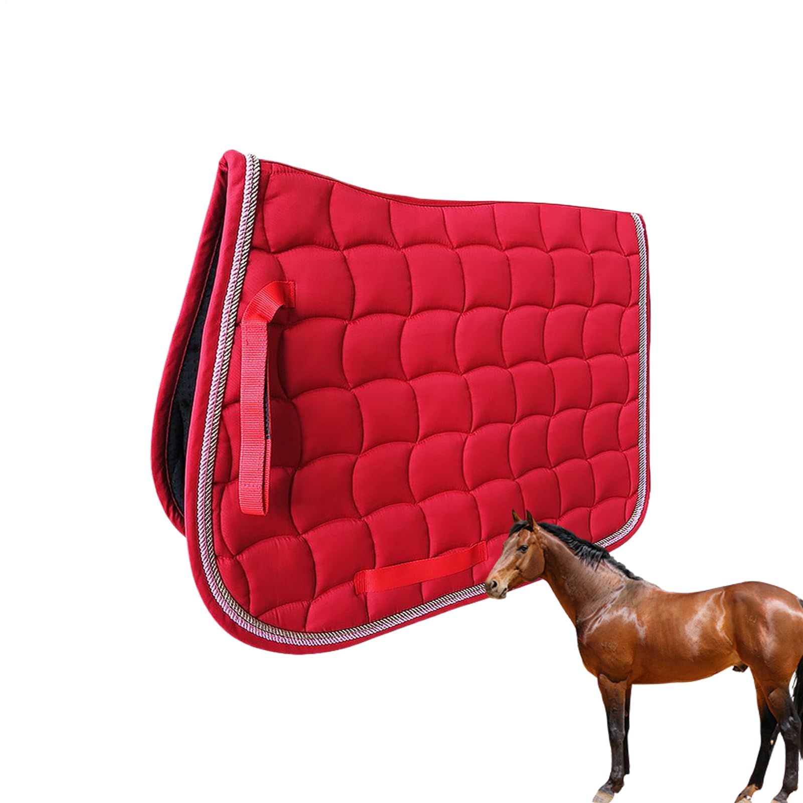 Almohadilla para caballos - Ecuestre acolchado transpirable, espuma amortiguadora, forro cómodo, competiciones de entrenamiento de conducción | Saddle Pad for Horses Western English Show Performance
