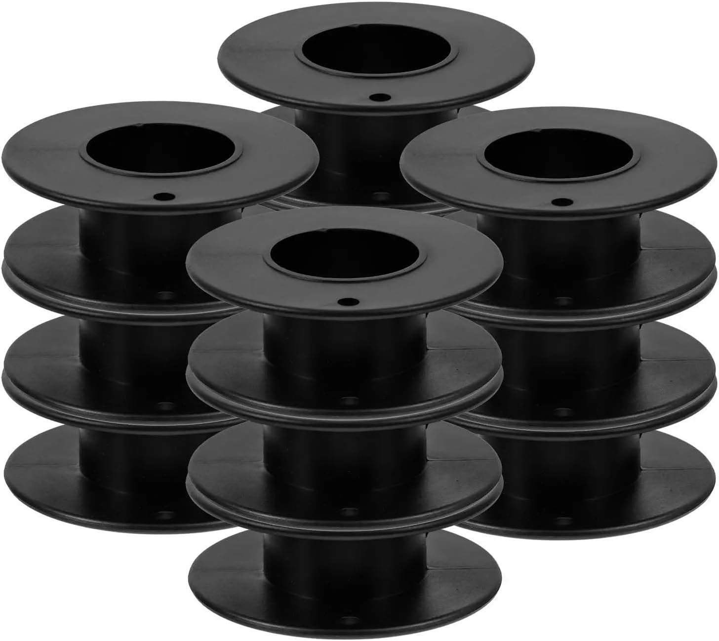 36Pcs Black Plastic Spool Wire Winder Compact Bobbins Thread Holder Professional Empty Spools Portable Sewing Accessories