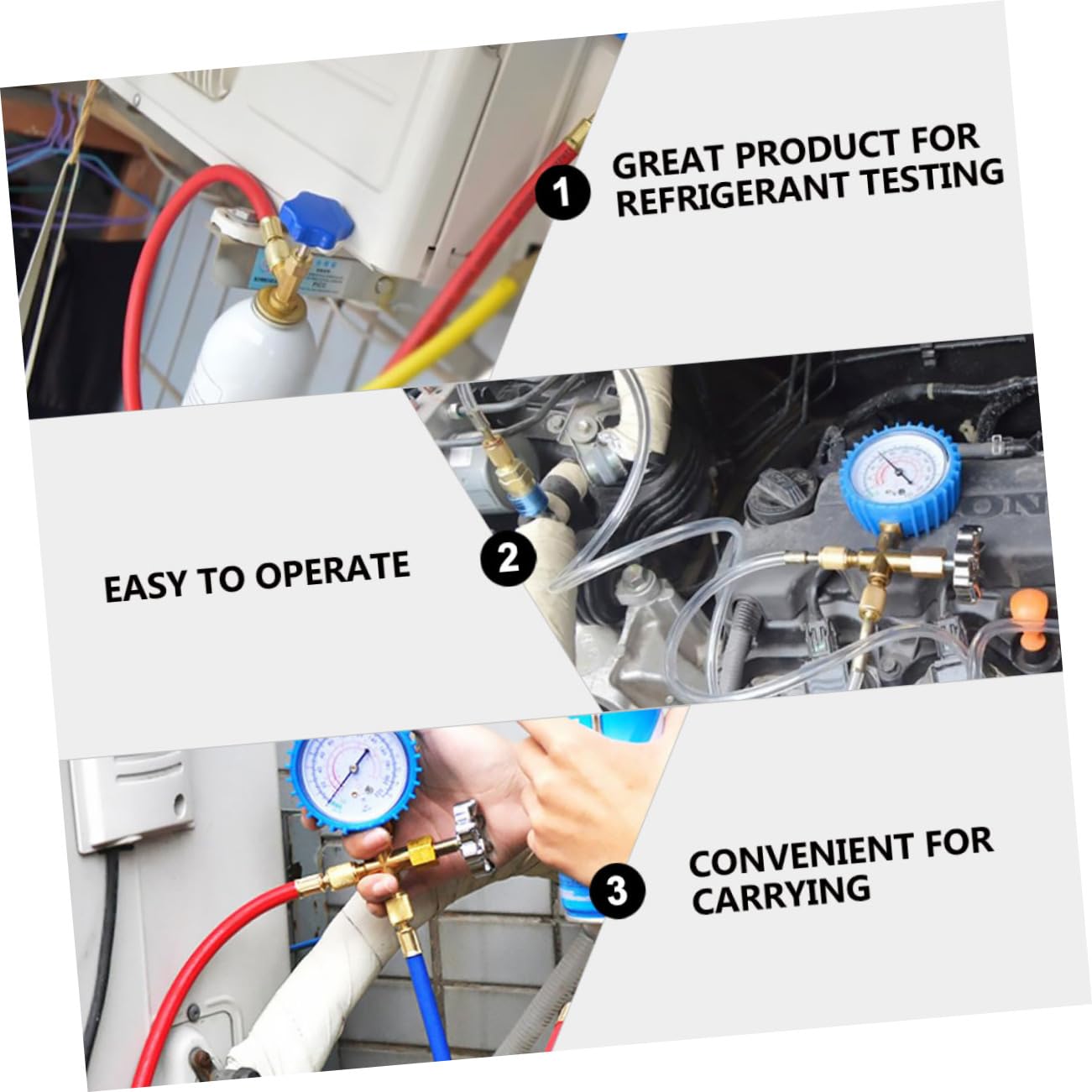 Zerodeko Automotive Air Conditioner Pressure Gauge Tool Reliable Performance for Refrigeration Systems Easy to Operate for Home Car Use Durable Design