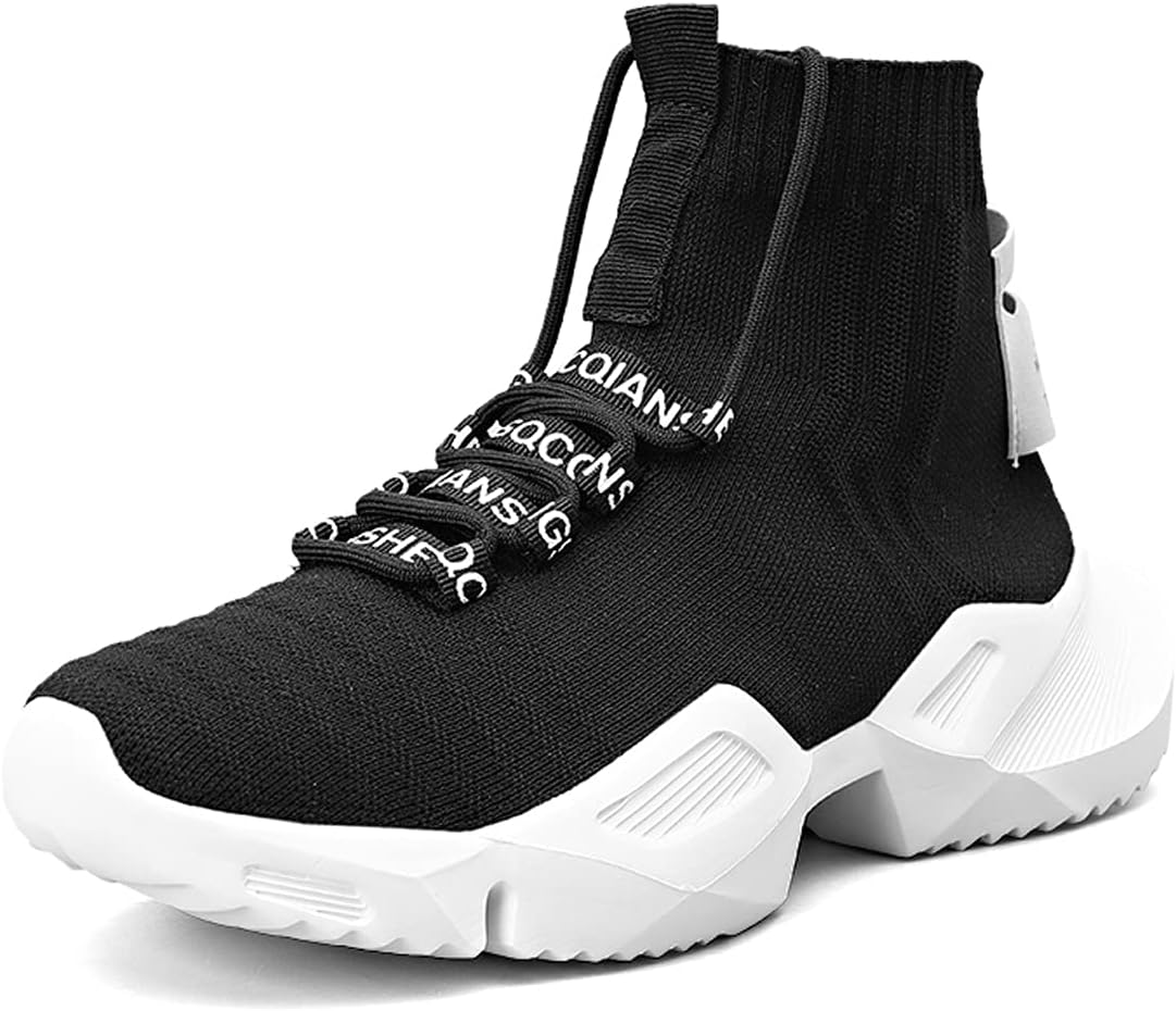 GSIGUL Mens Running Shoes High Top Sneakers Athletic Gym Shoes Stylish Blade Tennis Walking Casual Shoes