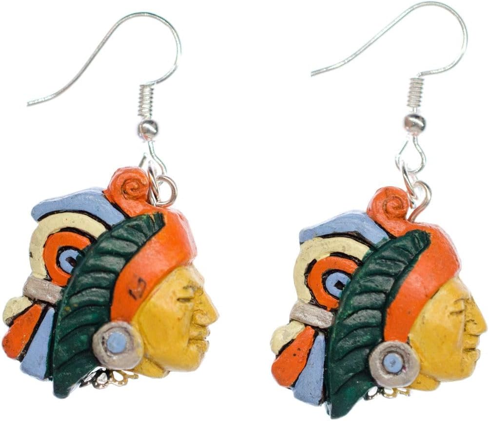 Native American Earrings Miniblings Maya Aborigines 25Mm Ceramic