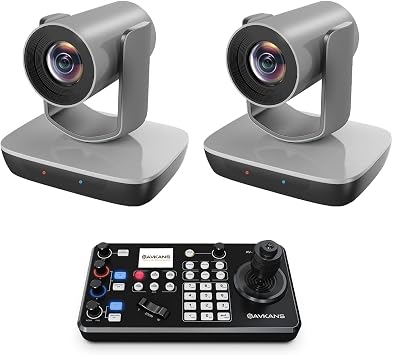 Budget NDI PTZ Camera Bundle Kits - 2 Units AV-E20-NDI PTZ Camera and 1 Unit Super Joystick Controller for Church Live Streaming Services