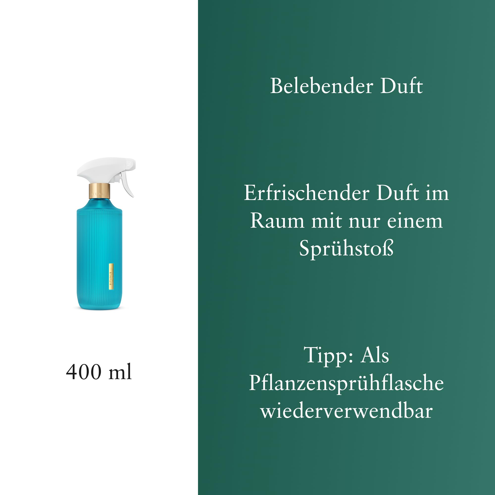 RITUALS Raumspray, The Ritual of Karma, Weißer Tee und Lotusblüte, Lang anhaltender Luxusduft, Premium Glasflasche, 400 ml