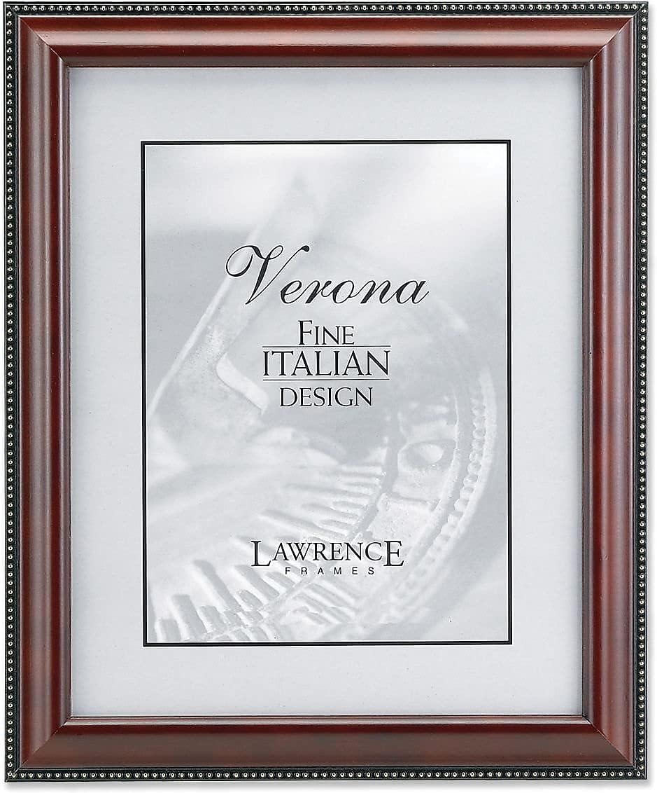 Lawrence Frames Black Finish 8x10 Picture Frame - Silver Bead Design
