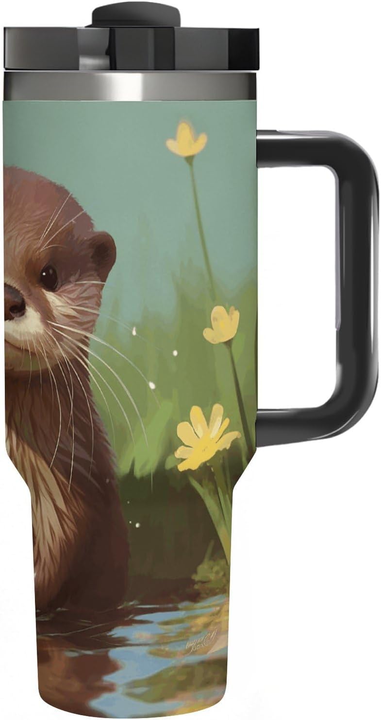 Stainless Steel 40oz Tumbler Travel Mugs, Cute Otter