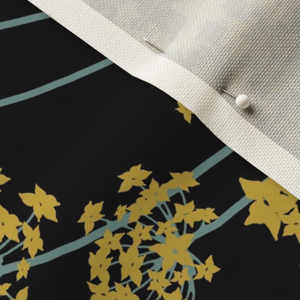 Spoonflower Fabric - Black Jumbo Botanica Black Green Flowers Leaves Floral Nature Plants Printed on Upholstery Velvet Fabric by The Yard - Upholstery Home Decor Bottomweight Apparel