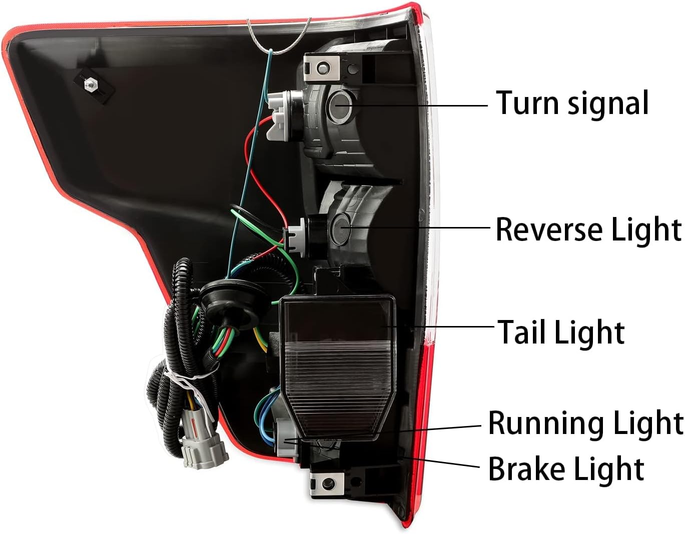 HECASA Rear Right Tail Light Brake Lamp Compatible with 2016-2023 Nissan Titan and Titan XD (Passanger Side) - Replace for 26550-EZ23D NI2801213 (With Bulbs) LED Turn Signal Light
