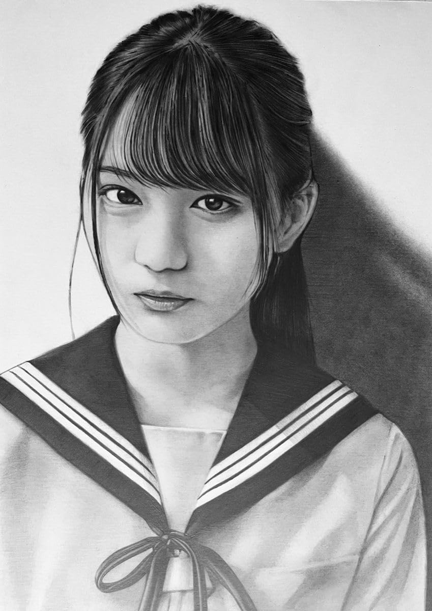 Amazon.co.jp: 日向坂46 小坂菜緒 No.5 手描きイ 鉛筆画 A4 : 文房具